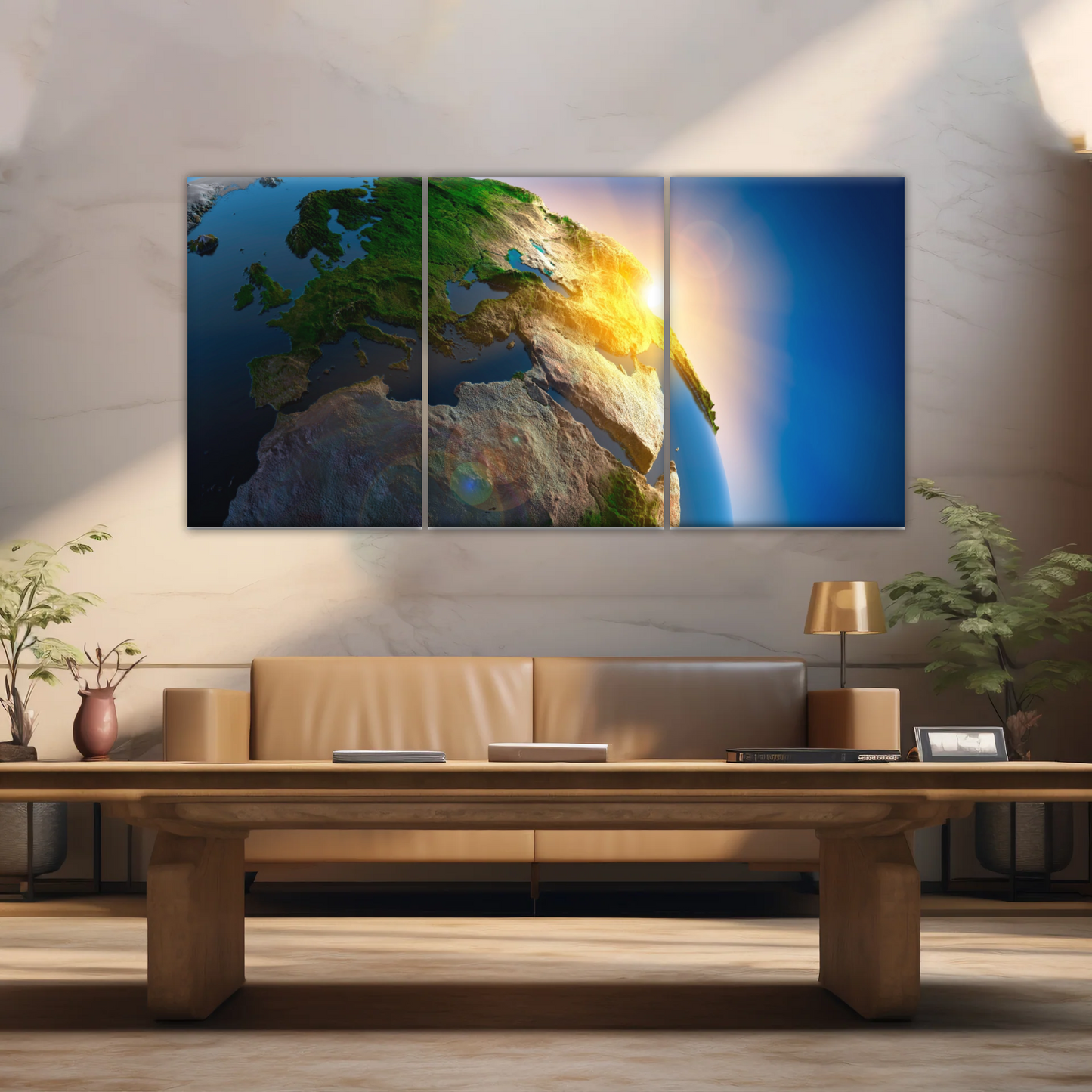 Sunlight Through Earth Planet Photo To Canvas Print