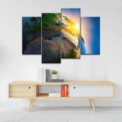 Sunlight Through Earth Planet Photo To Canvas Print