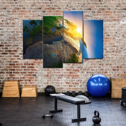 Sunlight Through Earth Planet Photo To Canvas Print