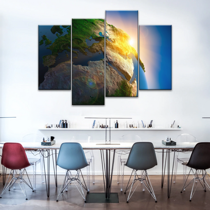 Sunlight Through Earth Planet Photo To Canvas Print