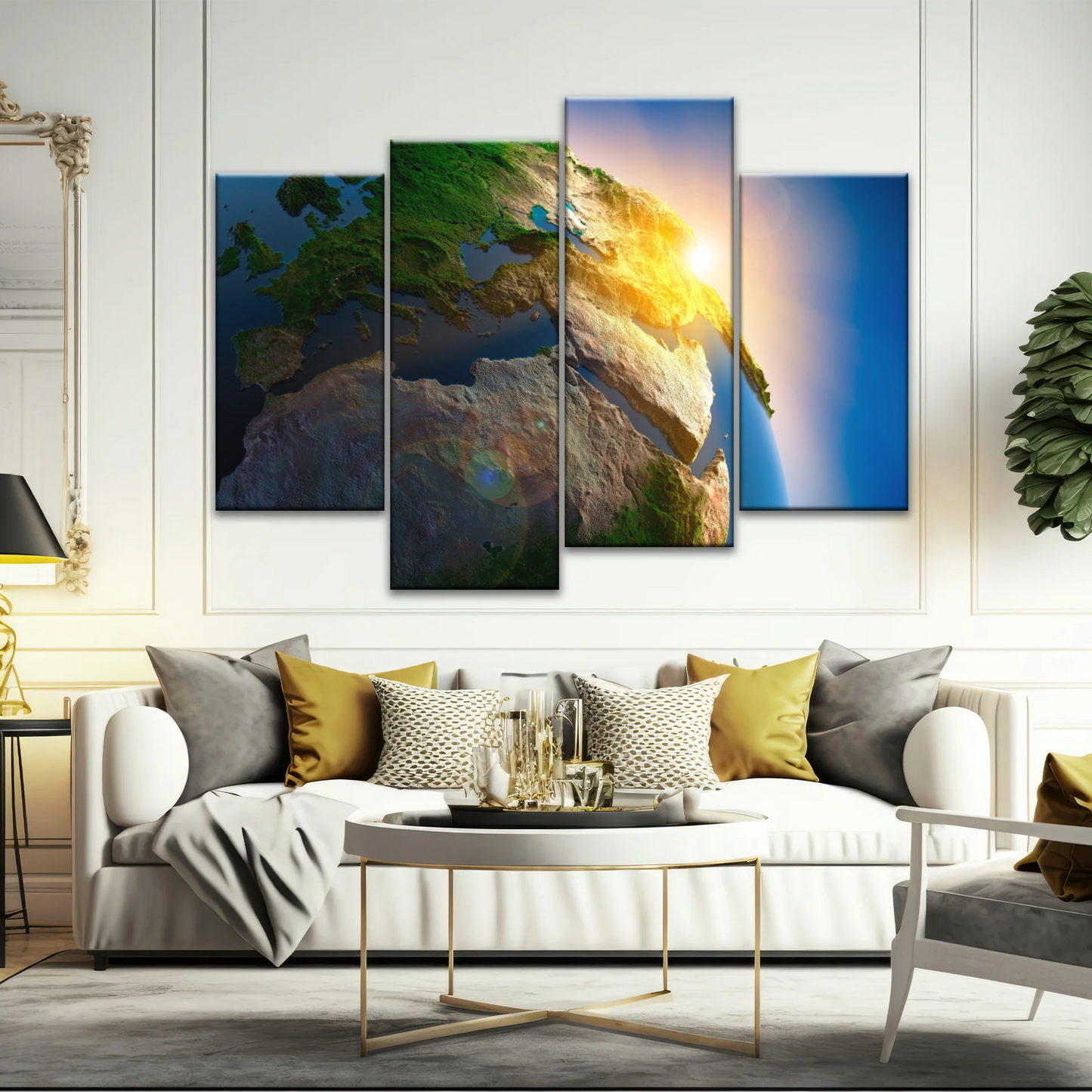 Sunlight Through Earth Planet Photo To Canvas Print