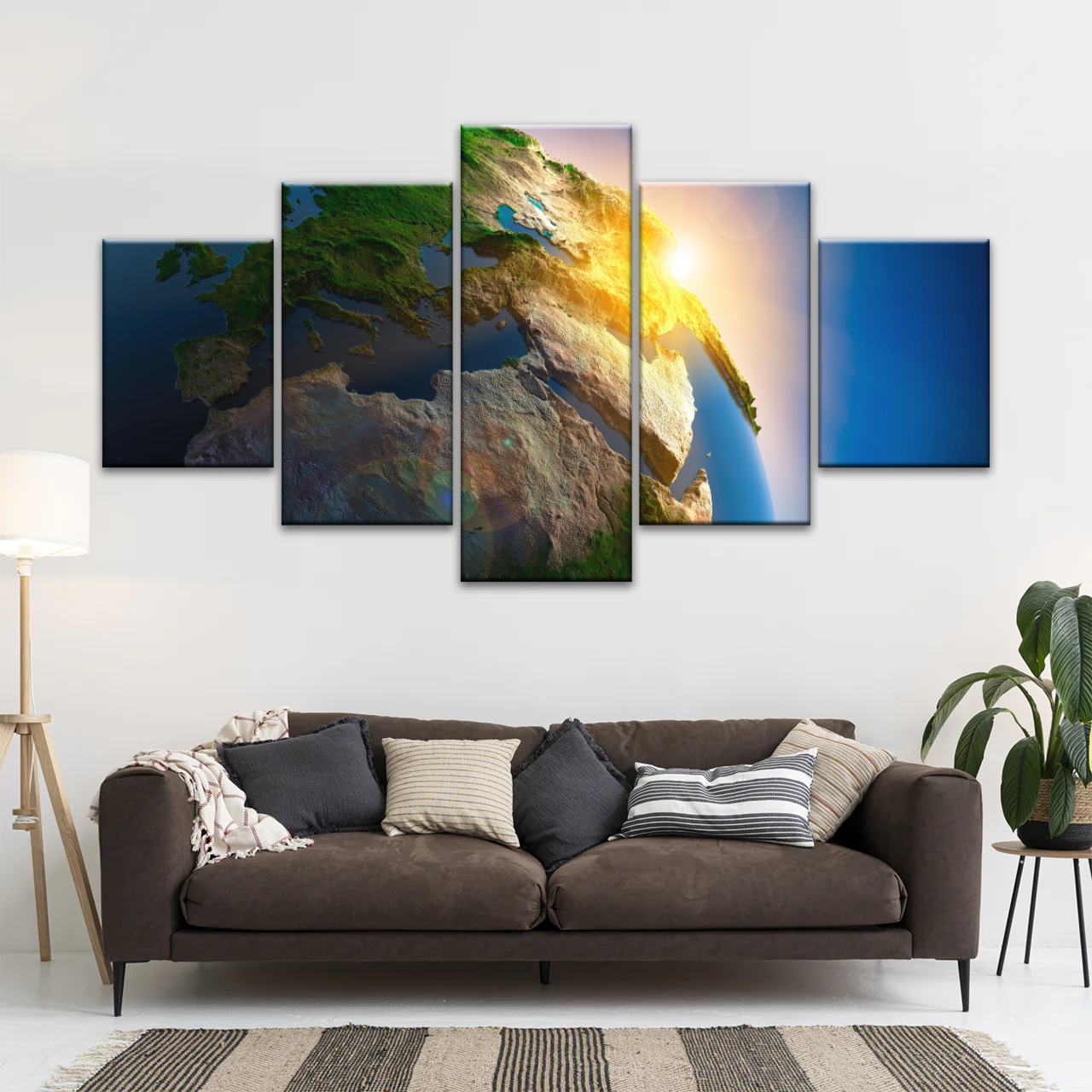 Sunlight Through Earth Planet Photo To Canvas Print
