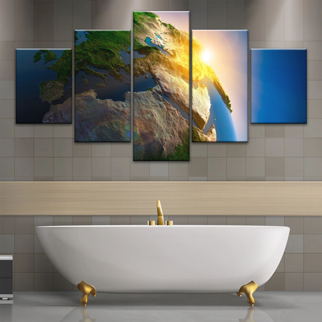 Sunlight Through Earth Planet Photo To Canvas Print