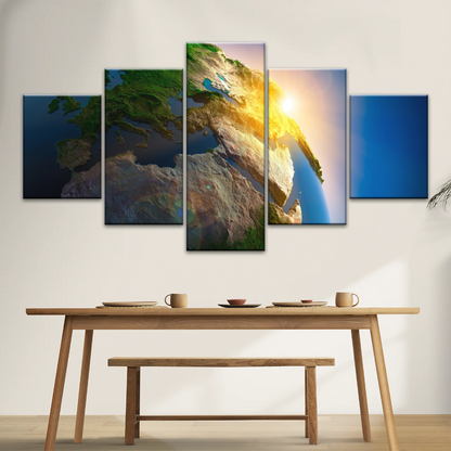 Sunlight Through Earth Planet Photo To Canvas Print