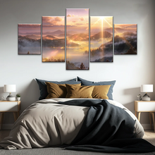 Load image into Gallery viewer, Sunrise Over Forest Landscape Canvas Prints Wall Art