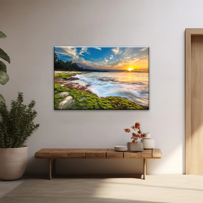 Sunset Over Maui Beach In Hawaii Canvas Picture Prints