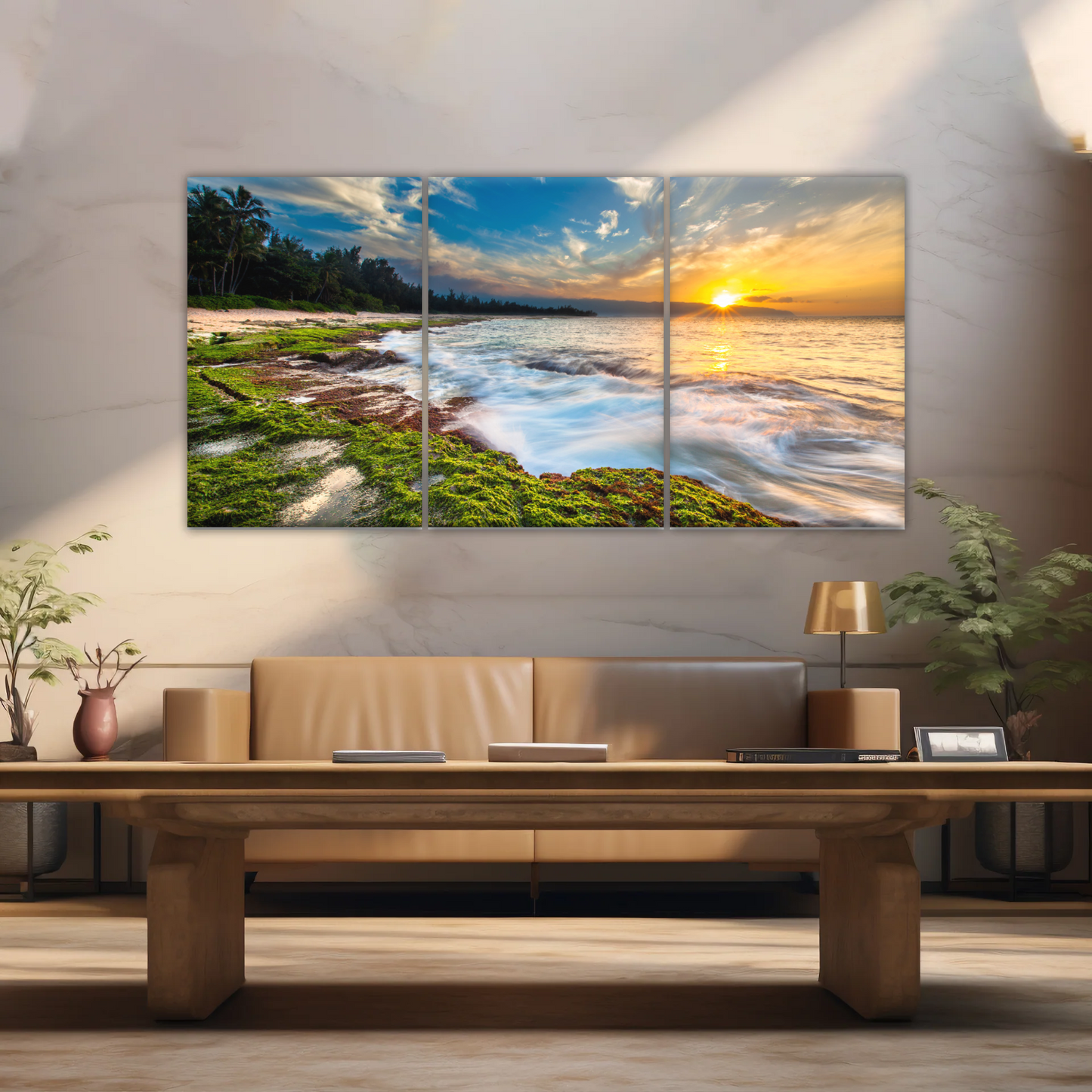 Sunset Over Maui Beach In Hawaii Canvas Picture Prints