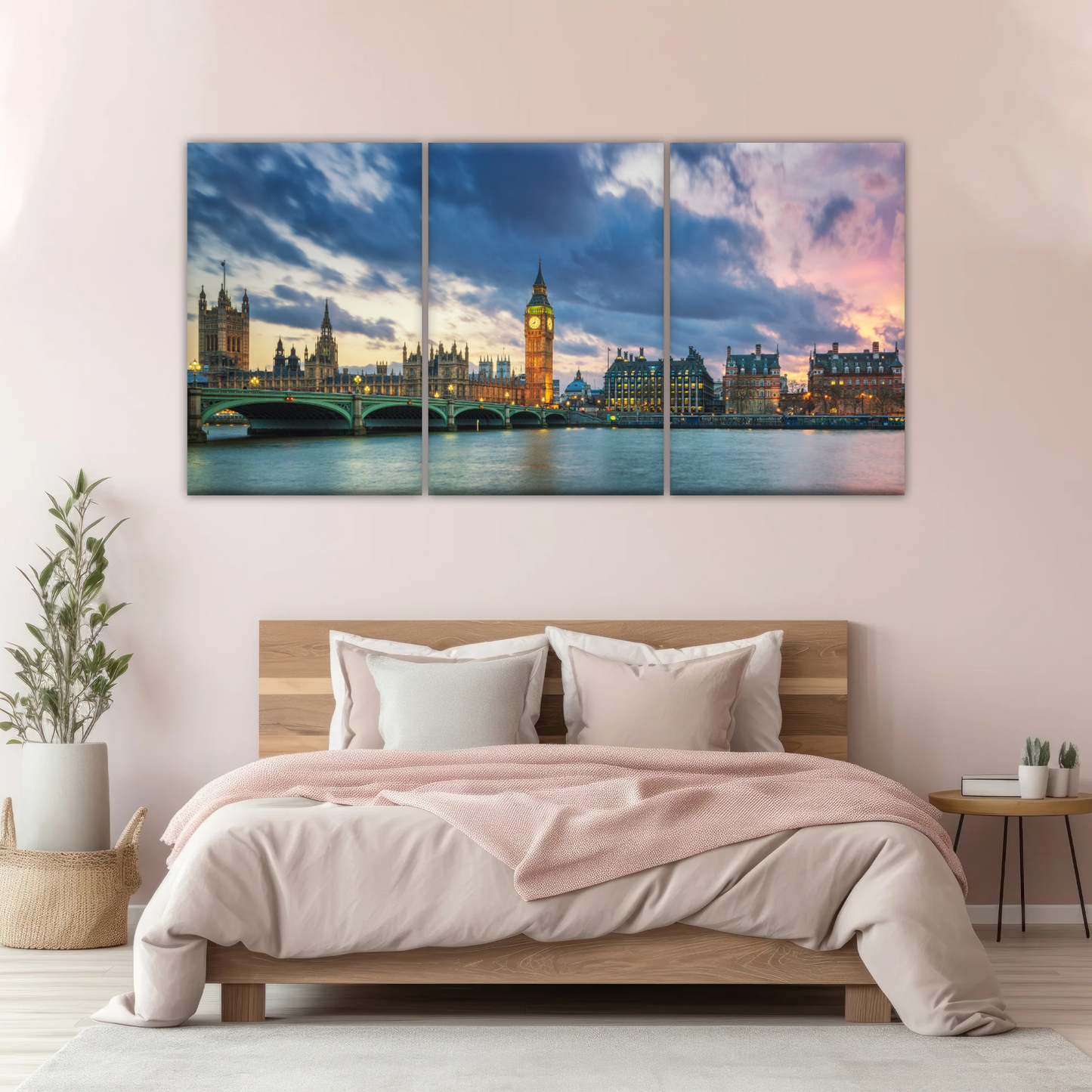 Sunset of Big Ben In London Framed Canvas Prints