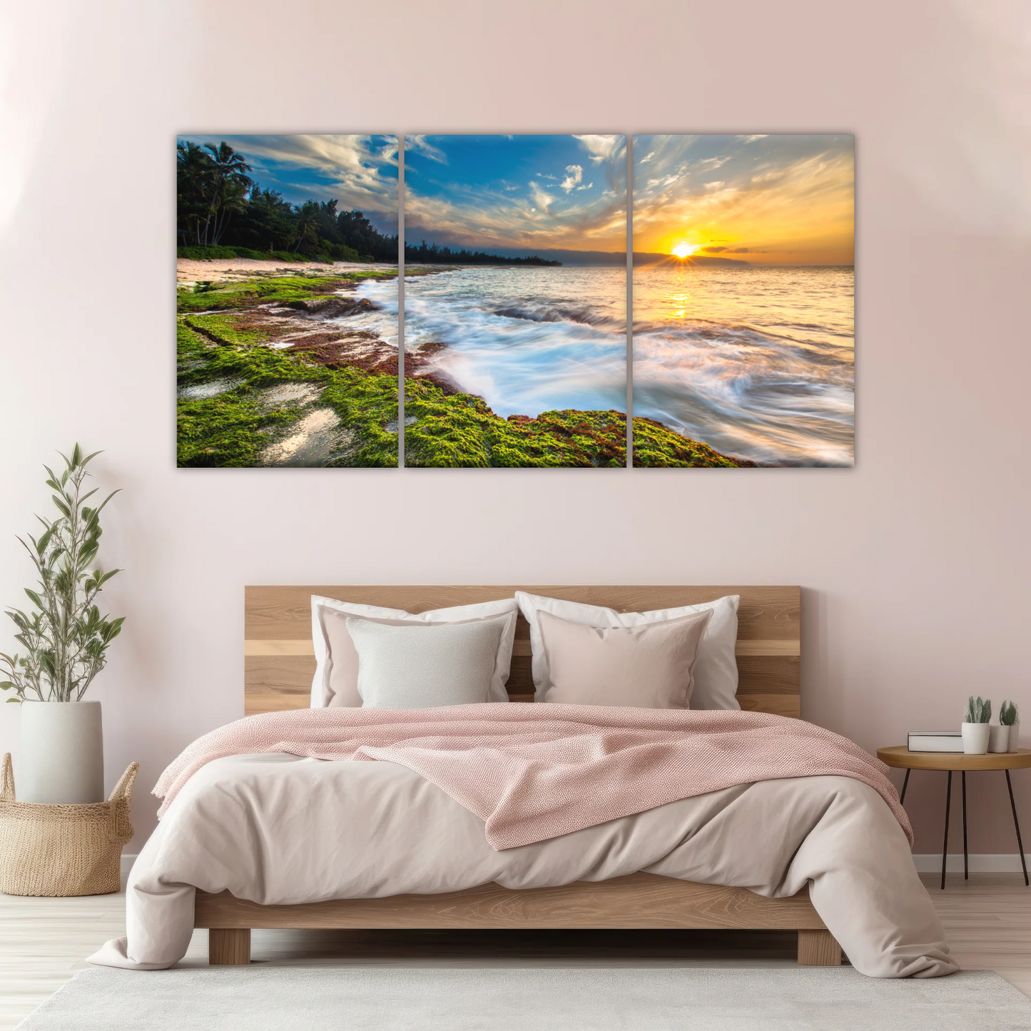 Sunset Over Maui Beach In Hawaii Canvas Picture Prints