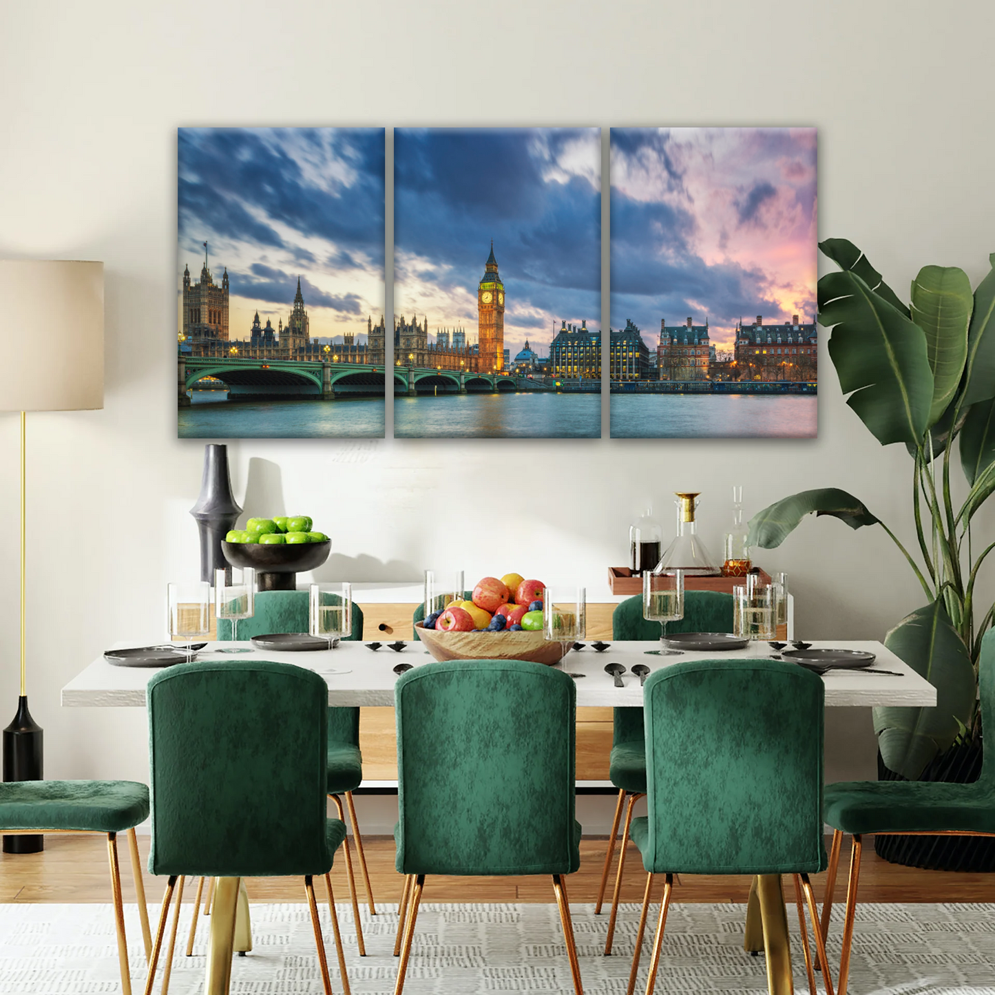 Sunset of Big Ben In London Framed Canvas Prints