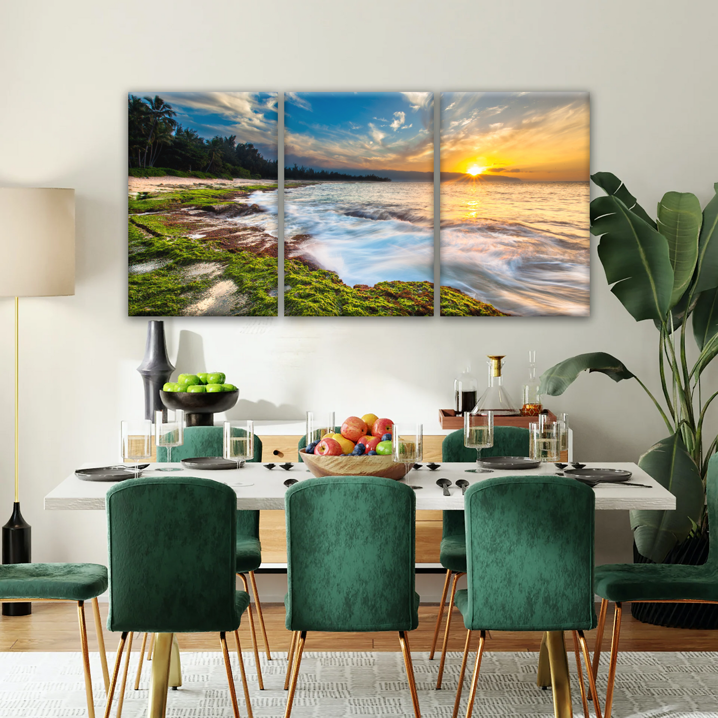 Sunset Over Maui Beach In Hawaii Canvas Picture Prints