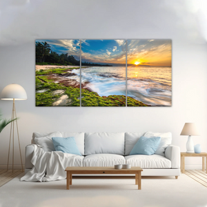 Sunset Over Maui Beach In Hawaii Canvas Picture Prints