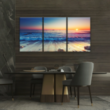 Load image into Gallery viewer, Sunset Sandy Beach Sparkling Waves Cheap Canvas Prints