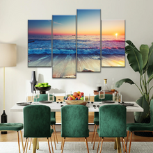 Load image into Gallery viewer, Sunset Sandy Beach Sparkling Waves Cheap Canvas Prints