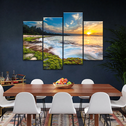 Sunset Over Maui Beach In Hawaii Canvas Picture Prints