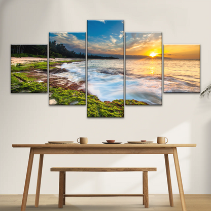 Sunset Over Maui Beach In Hawaii Canvas Picture Prints