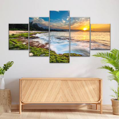 Sunset Over Maui Beach In Hawaii Canvas Picture Prints