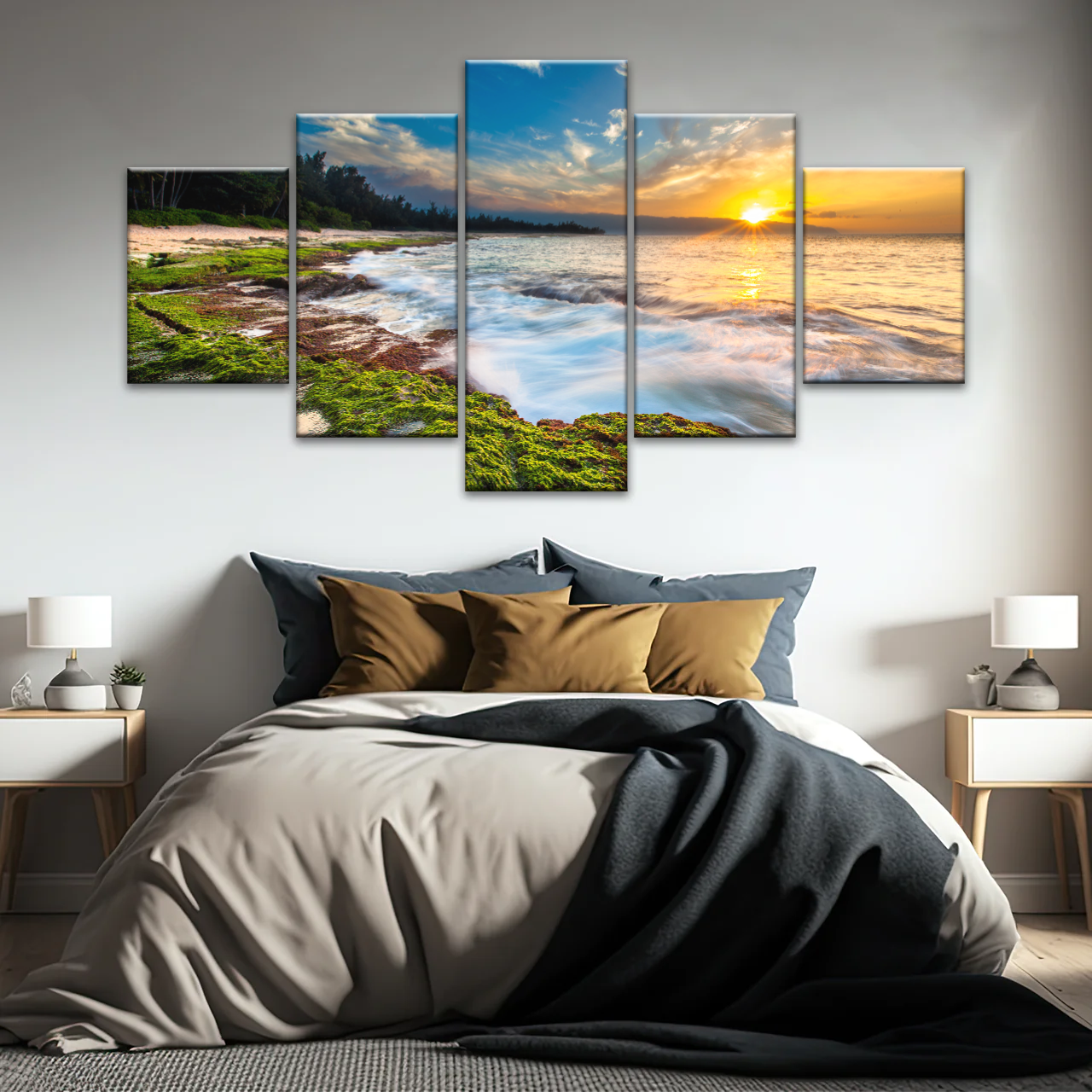 Sunset Over Maui Beach In Hawaii Canvas Picture Prints