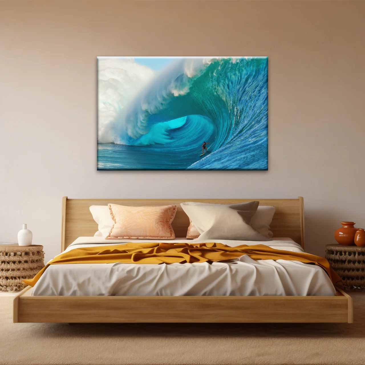 Giant Wave Ocean Surfing for Beginners Wall Art