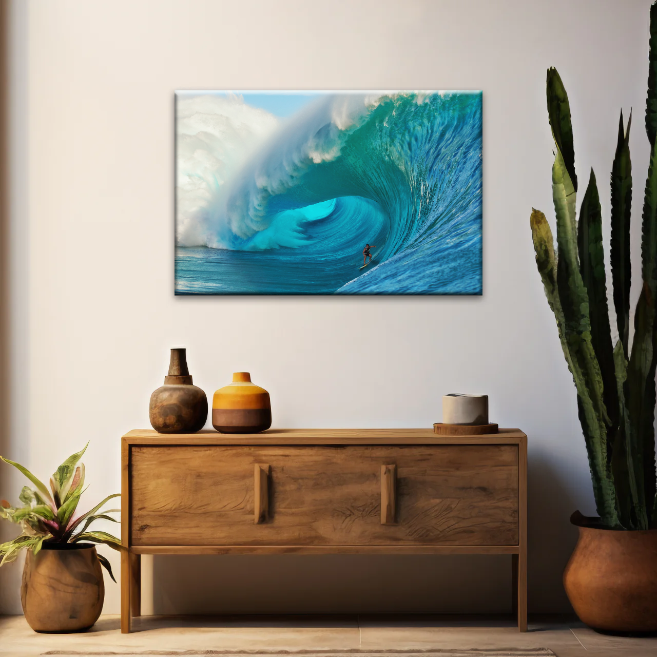 Giant Wave Ocean Surfing for Beginners Wall Art
