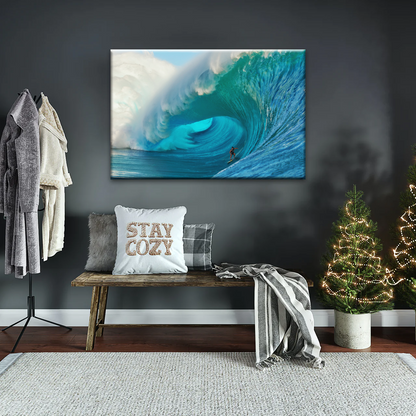 Giant Wave Ocean Surfing for Beginners Wall Art
