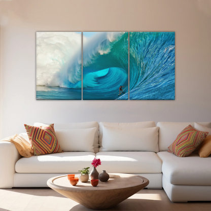 Giant Wave Ocean Surfing for Beginners Wall Art