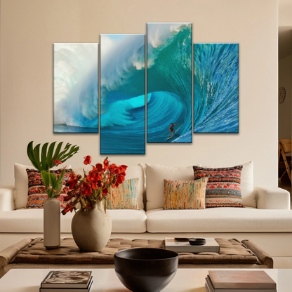 Giant Wave Ocean Surfing for Beginners Wall Art