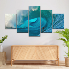Load image into Gallery viewer, Giant Wave Ocean Surfing for Beginners Wall Art