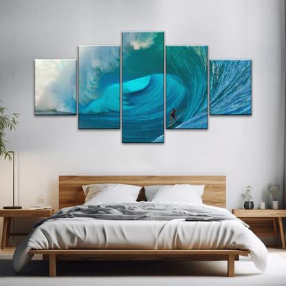 Giant Wave Ocean Surfing for Beginners Wall Art