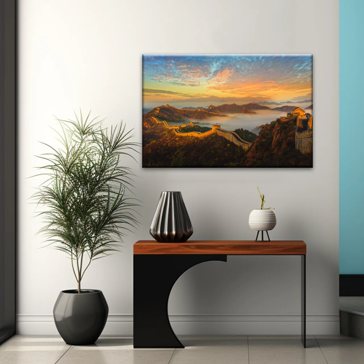 Sunrise Landscape The Golden Mountain Great Wall In Jinshanling China Wall Art