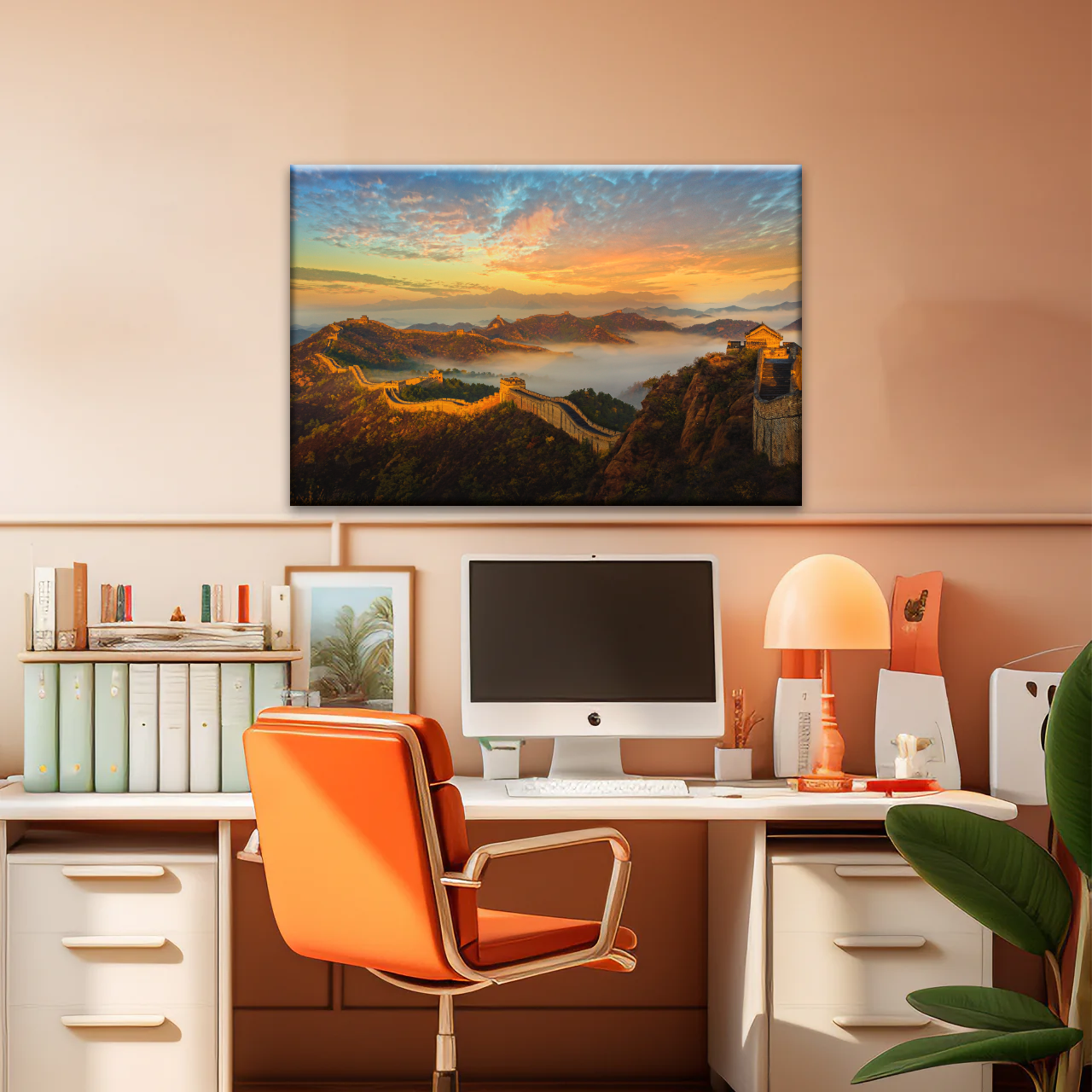 Sunrise Landscape The Golden Mountain Great Wall In Jinshanling China Wall Art