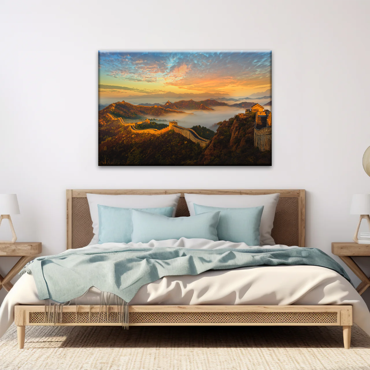 Sunrise Landscape The Golden Mountain Great Wall In Jinshanling China Wall Art