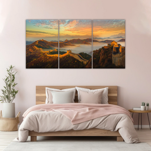 Sunrise Landscape The Golden Mountain Great Wall In Jinshanling China Wall Art