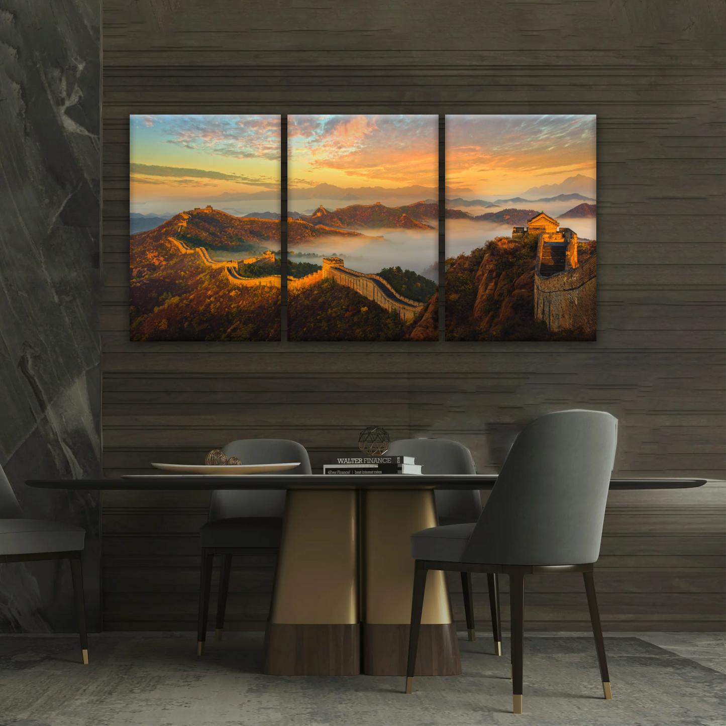 Sunrise Landscape The Golden Mountain Great Wall In Jinshanling China Wall Art