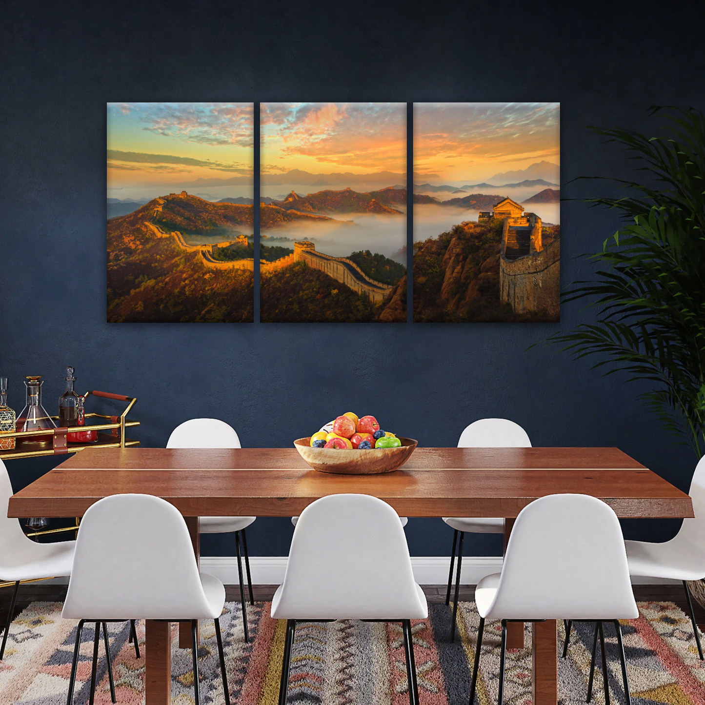 Sunrise Landscape The Golden Mountain Great Wall In Jinshanling China Wall Art