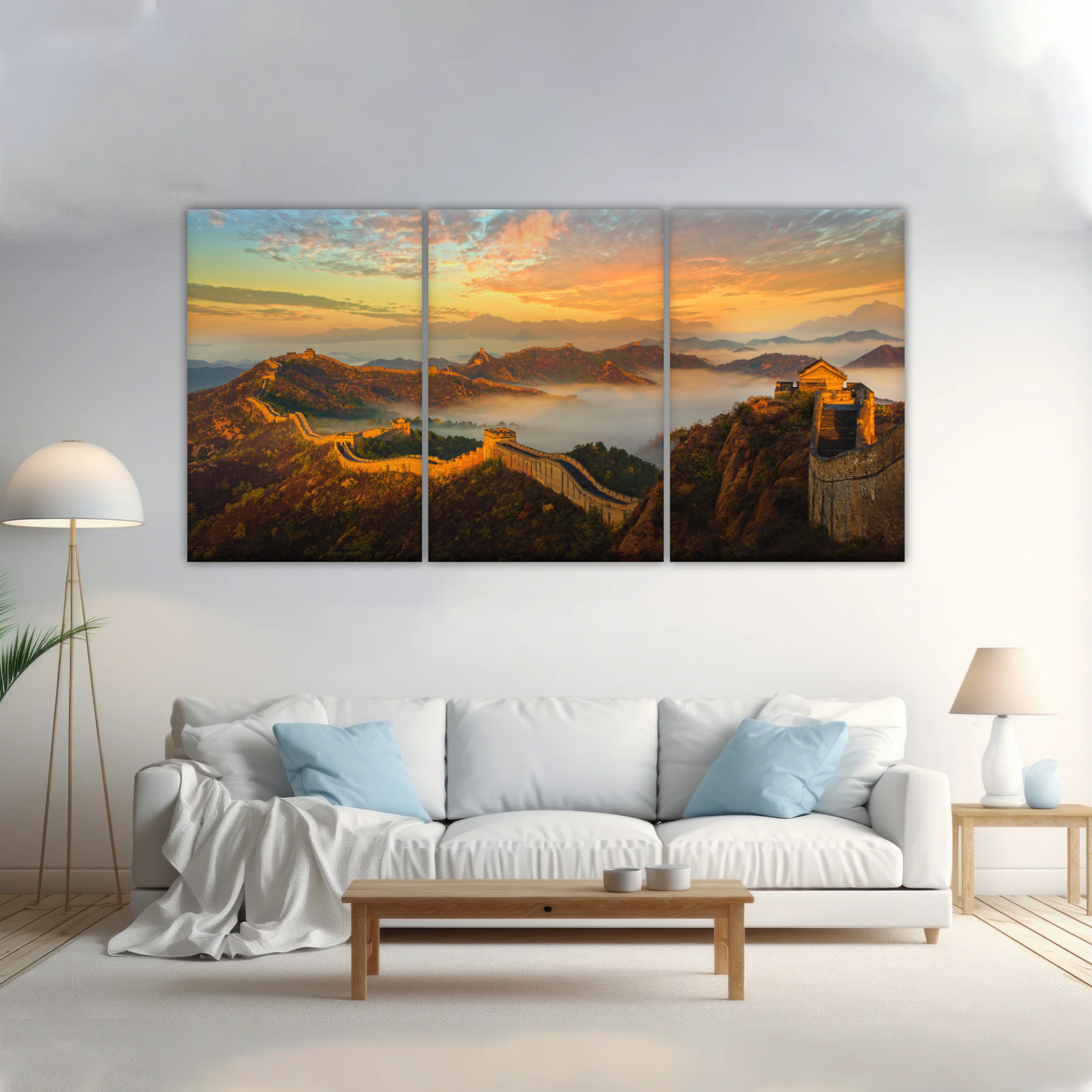 Sunrise Landscape The Golden Mountain Great Wall In Jinshanling China Wall Art