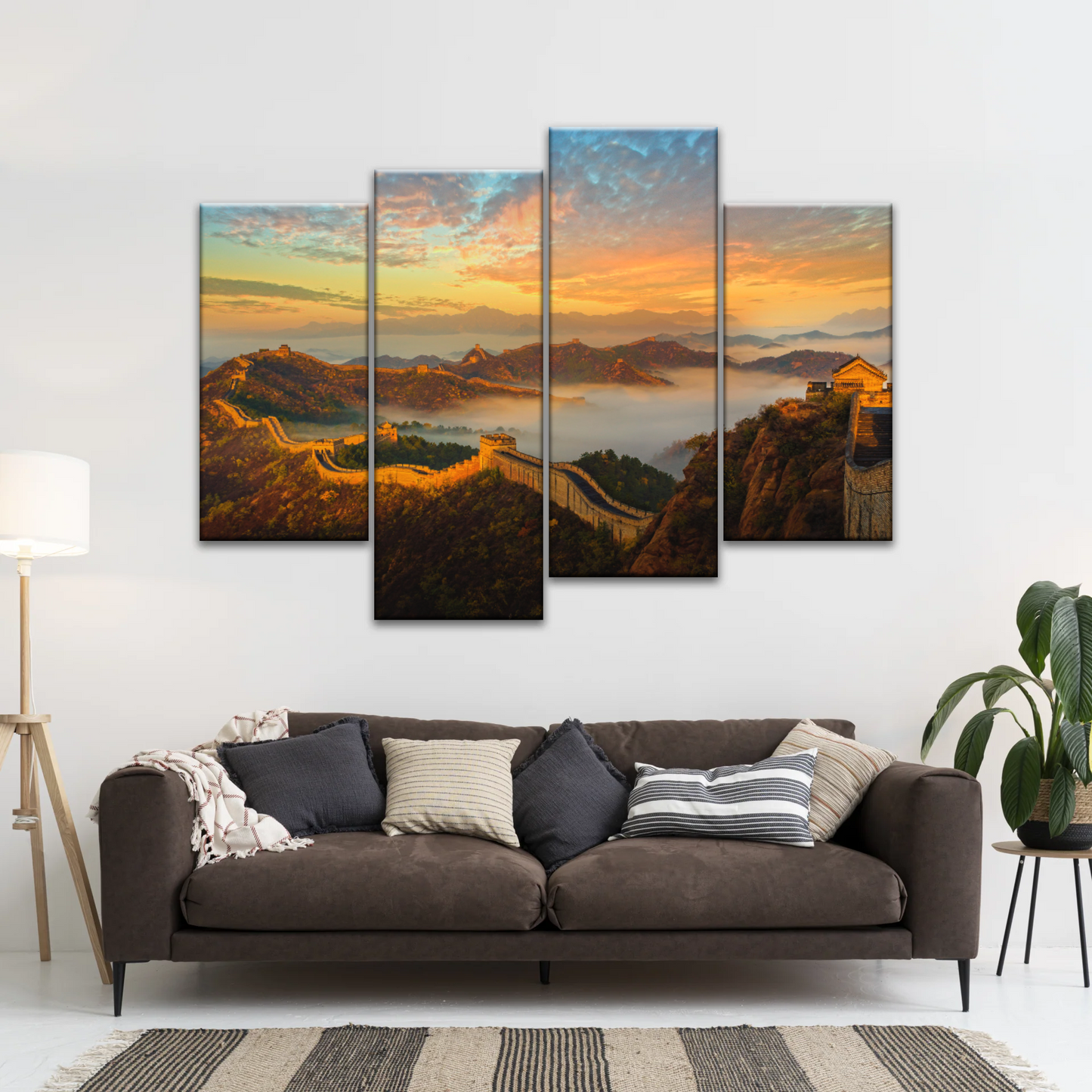 Sunrise Landscape The Golden Mountain Great Wall In Jinshanling China Wall Art