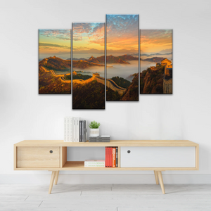 Sunrise Landscape The Golden Mountain Great Wall In Jinshanling China Wall Art
