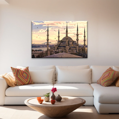 Historical Towers Of Sultan Ahmet Camii In Istanbul Turkey Canvas Prints Wall Art