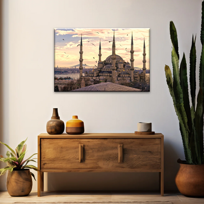 Historical Towers Of Sultan Ahmet Camii In Istanbul Turkey Canvas Prints Wall Art