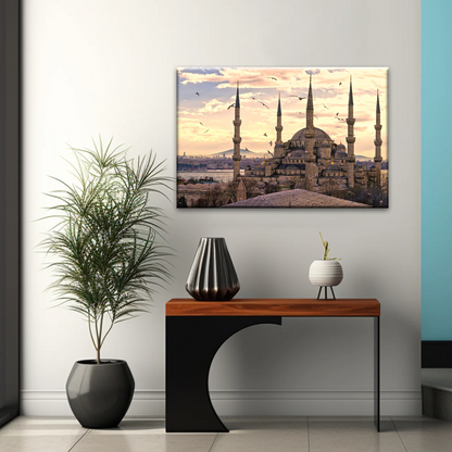 Historical Towers Of Sultan Ahmet Camii In Istanbul Turkey Canvas Prints Wall Art