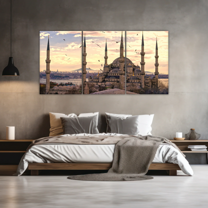 Historical Towers Of Sultan Ahmet Camii In Istanbul Turkey Canvas Prints Wall Art
