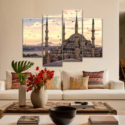 Historical Towers Of Sultan Ahmet Camii In Istanbul Turkey Canvas Prints Wall Art