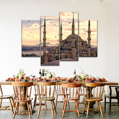 Historical Towers Of Sultan Ahmet Camii In Istanbul Turkey Canvas Prints Wall Art