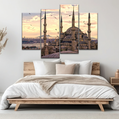 Historical Towers Of Sultan Ahmet Camii In Istanbul Turkey Canvas Prints Wall Art