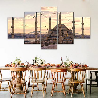 Historical Towers Of Sultan Ahmet Camii In Istanbul Turkey Canvas Prints Wall Art