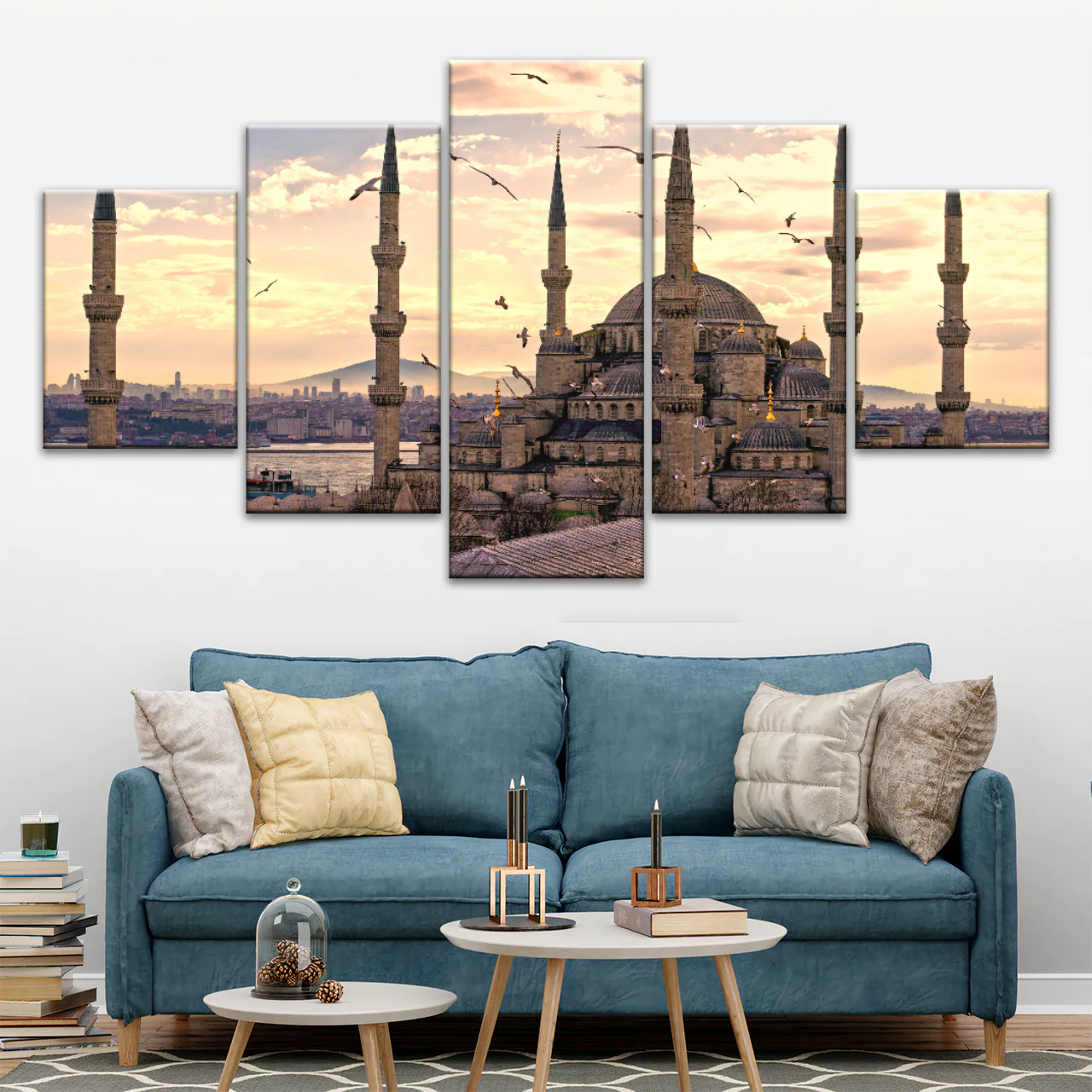 Historical Towers Of Sultan Ahmet Camii In Istanbul Turkey Canvas Prints Wall Art
