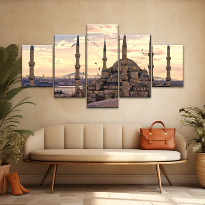 Historical Towers Of Sultan Ahmet Camii In Istanbul Turkey Canvas Prints Wall Art