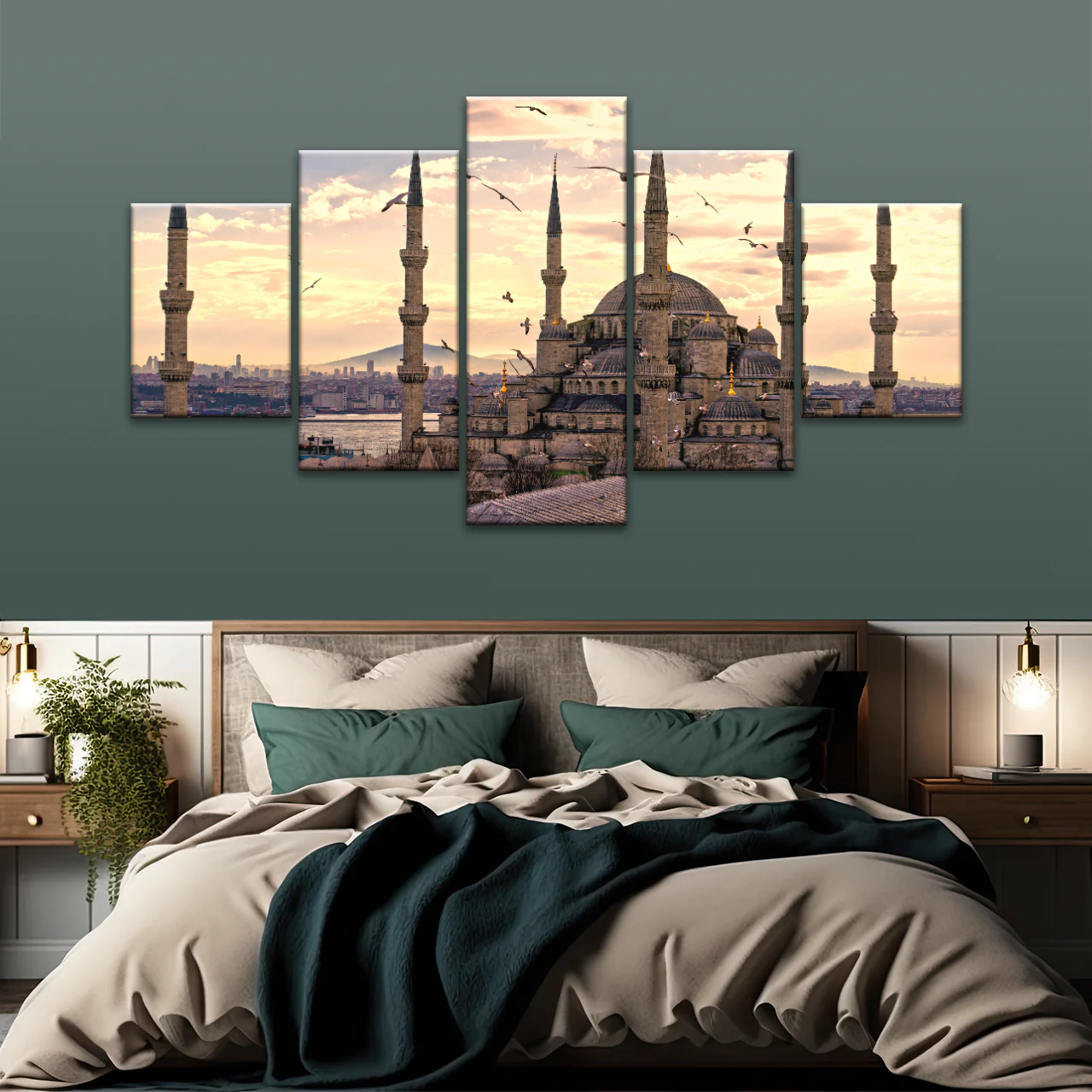 Historical Towers Of Sultan Ahmet Camii In Istanbul Turkey Canvas Prints Wall Art