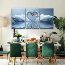 Load image into Gallery viewer, White Swan Couple With Love Heart-shaped Canvas Print Frames